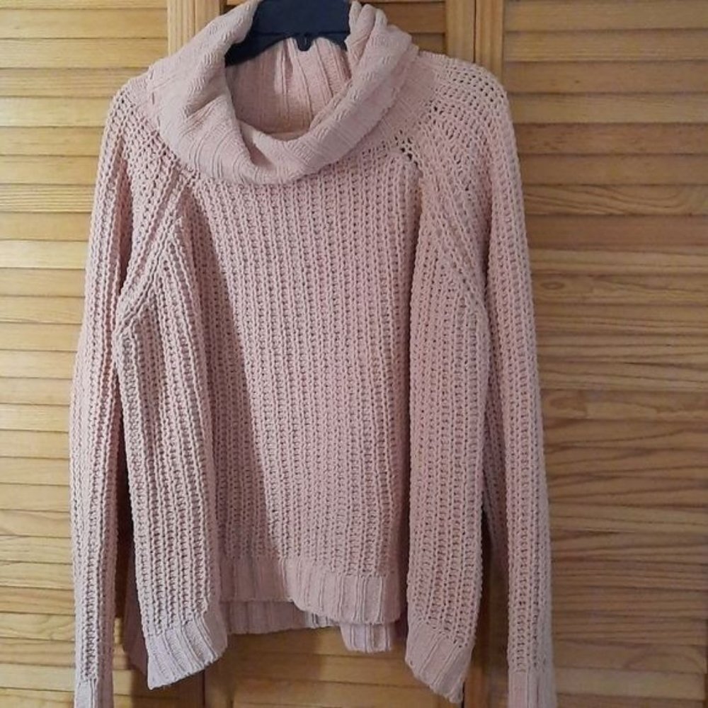 Poll Cowl Neck Cable Knit Oversized Sweater